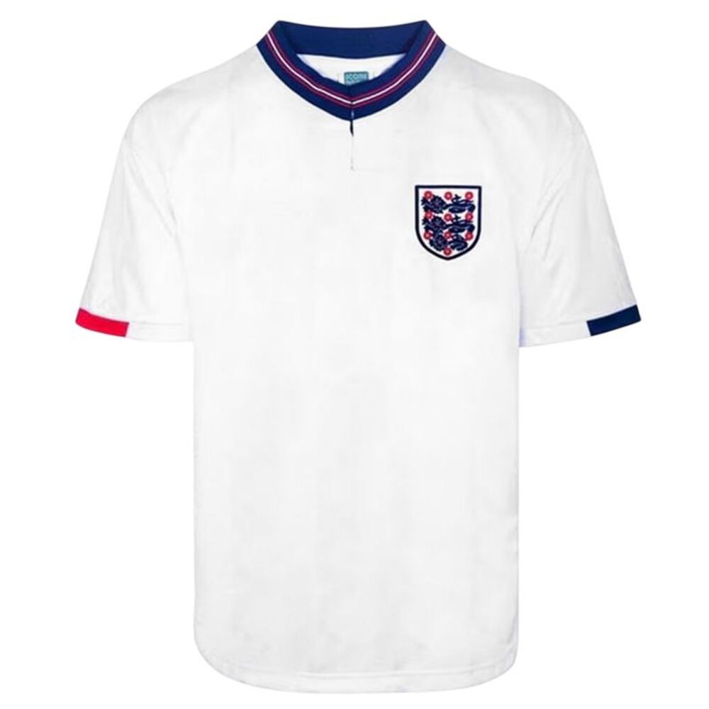 Score Draw Unisex Adult 1989 England FA Football Home Shirt / White
